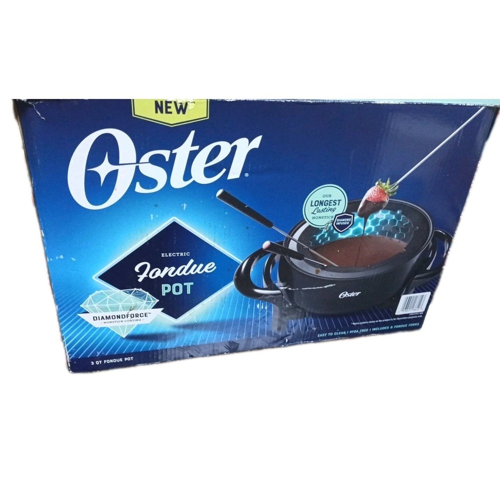Oster Electric Fondue Coated Non-Stick Warming Pot Set Complete With 8 Forks